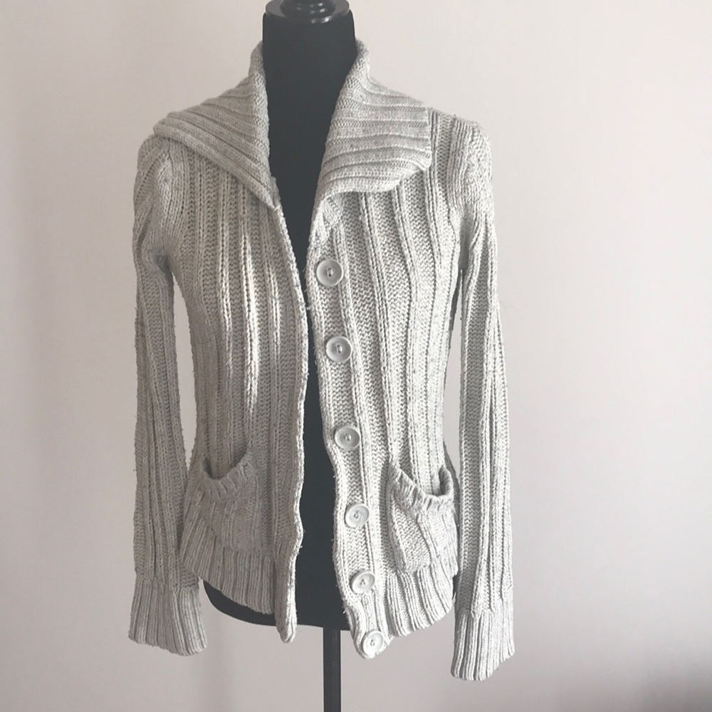 Button up Old Navy Gray Sweater Medium